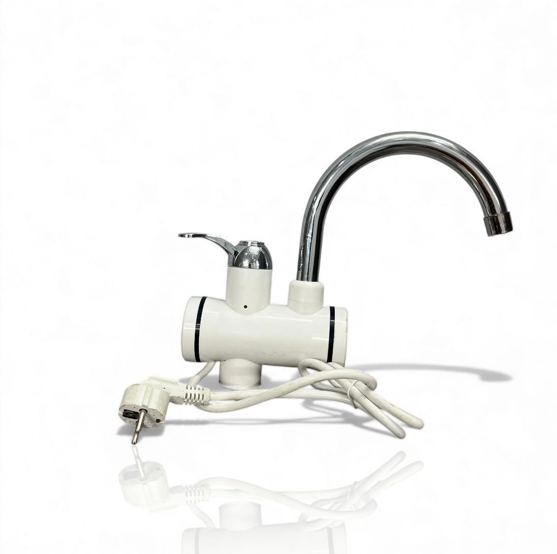 Instant Electric Water Heater Tap (Stainless Steel & White)
